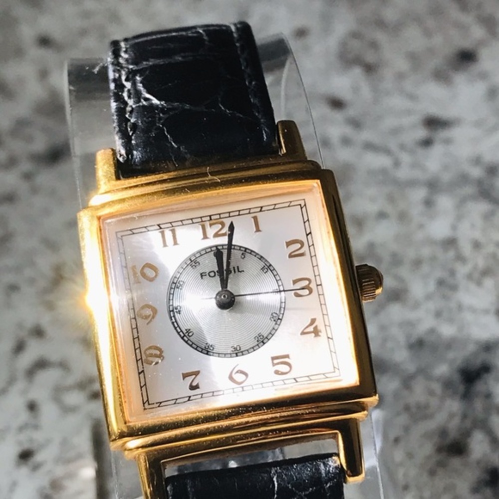 RARE 1995 ART DECO FOSSIL TANK WATCH TM-7220 - Picture 6 of 7